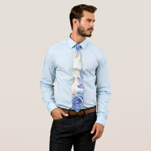 Cravate Fleurs bleues chics