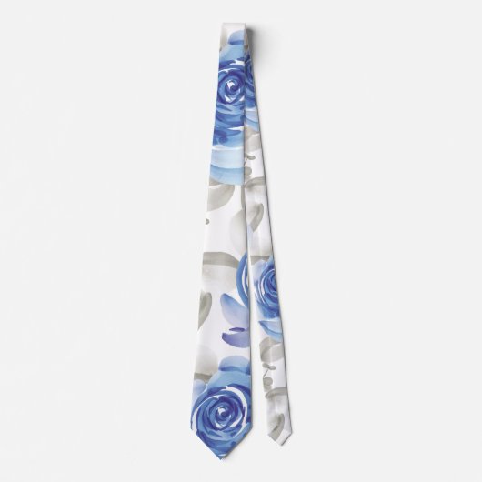 Cravate Fleurs bleues chics (Devant)