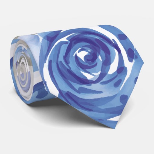 Cravate Fleurs bleues chics (Roulé)