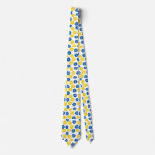Cravate Fleurs bleues et jaunes (Devant)