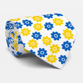 Cravate Fleurs bleues et jaunes (Roulé)