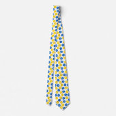 Cravate Fleurs bleues et jaunes (Dos)