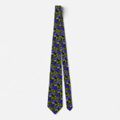 Cravate Fleurs Bleues Motif d'art nature (Devant)