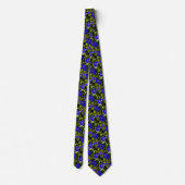 Cravate Fleurs Bleues Motif d'art nature (Dos)
