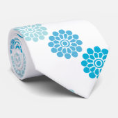 Cravate Fleurs bleues vintage des années 1970 (Roulé)