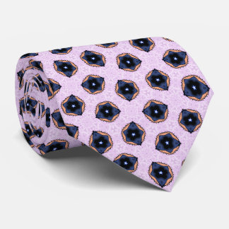 Cravate Fleurs Blue Star sur Lilas