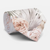 Cravate fleurs boho pampas herbe (Roulé)