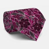 Cravate Fleurs bordeaux. (Roulé)