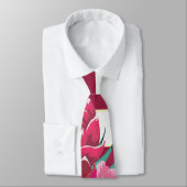 Cravate Fleurs bordeaux exotiques rayées (Attaché)