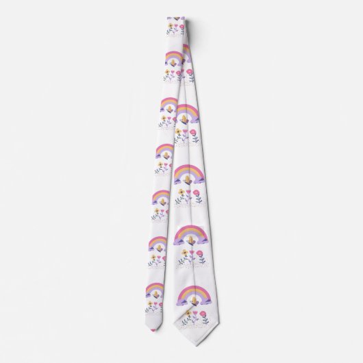 Cravate Fleurs Cloud Arc-en-ciel (Dos)