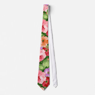 Cravate Fleurs colorées Illustration Design Motif