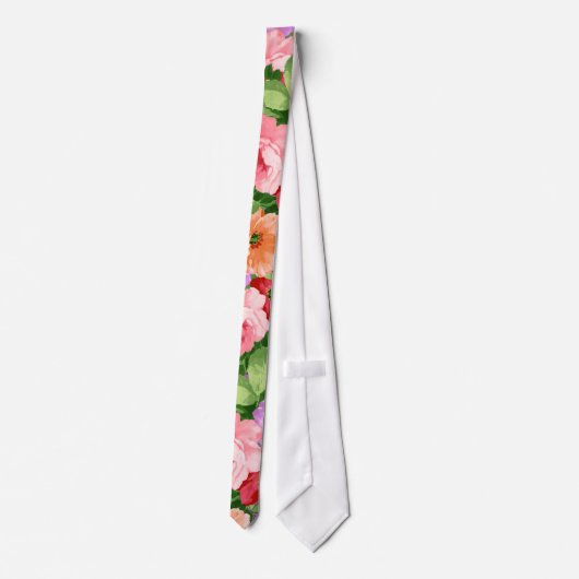 Cravate Fleurs colorées Illustration Design Motif (Dos)