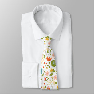 Cravate Fleurs colorées mignonnes Motif
