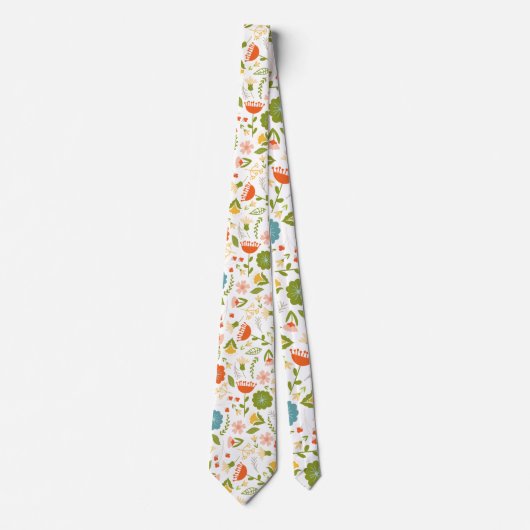 Cravate Fleurs colorées mignonnes Motif (Devant)