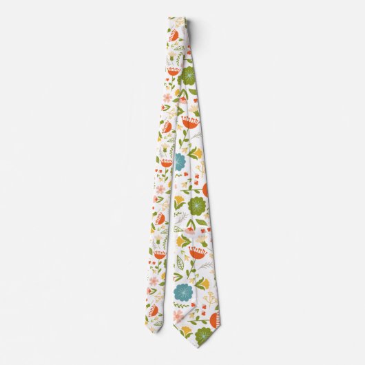 Cravate Fleurs colorées mignonnes Motif (Dos)