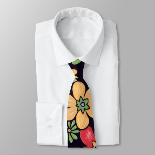 Cravate Fleurs colorées personnalisées (Attaché)
