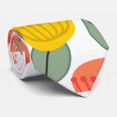 Cravate Fleurs corail et or (Roulé)