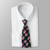 Cravate Fleurs Cosmos rose Motif Abstrait (Attaché)