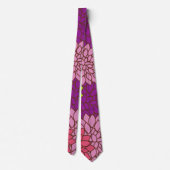 Cravate Fleurs Dahlia, Fleurs Colorées, Motif Floral (Dos)