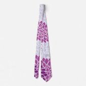 Cravate Fleurs Dahlia, Motif De Fleurs, Dahlia Violet (Dos)