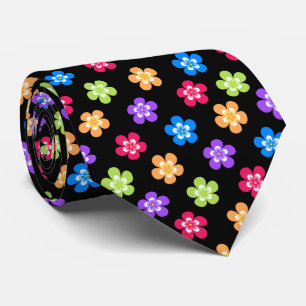 Cravate Fleurs d'alimentation colorées