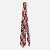 Cravate Fleurs d'aquarelle Boho de vin Bourgogne (Devant)