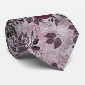 Cravate Fleurs d'aquarelle bordeaux. (Roulé)