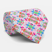 Cravate Fleurs d'aquarelle colorée mignonne motif (Roulé)