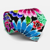 Cravate Fleurs d'art folklorique génoise multicolore (Roulé)