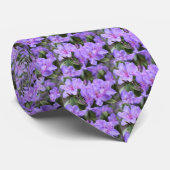 Cravate fleurs d'azalée violette 杜 花 鹃 (Roulé)