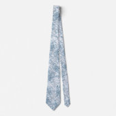 Cravate fleurs de Baby's Breath bleu pastel (Devant)