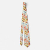 Cravate Fleurs de boho sauvage à l'aquarelle douce et past (Dos)