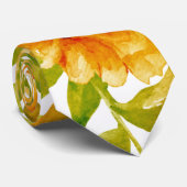 Cravate Fleurs de cactus d'aquarelle orange, succulentes (Roulé)