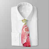 Cravate Fleurs de cactus d'aquarelle rose, succulentes (Attaché)