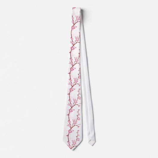 Cravate Fleurs de cerisier japonaises, fleur rose douce, (Devant)