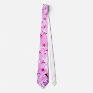 Cravate Fleurs de cerisier roses