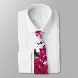 Cravate Fleurs de cerisiers roses