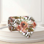 Cravate Fleurs de couleur épice automnale à l'aquarelle fl