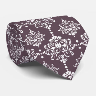 Cravate Fleurs de Damas Mauve Foncé pour les Garçons d'Hon