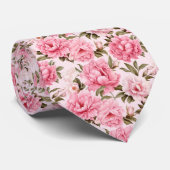 Cravate Fleurs de fleurs rose pâle (Roulé)