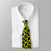 Cravate Fleurs de géranium jaune Motif Abstrait (Attaché)