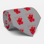 Cravate Fleurs de ketmie d'Hawaï (Roulé)