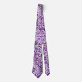 Cravate Fleurs de lilas sur violet (Devant)