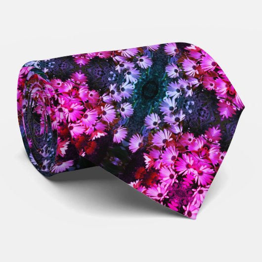 Cravate Fleurs de marguerite rose africaine Motif d'art Ab (Roulé)