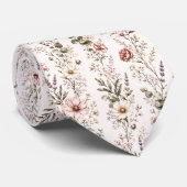 Cravate Fleurs de mariage romantiques rose saumonées (Roulé)