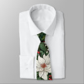 Cravate Fleurs de Noël (Attaché)