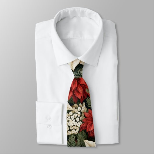 Cravate Fleurs de Noël (Attaché)