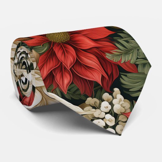 Cravate Fleurs de Noël (Roulé)
