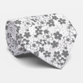 Cravate Fleurs de papier rouge et blanc (Roulé)