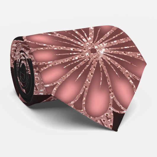 Cravate Fleurs de Parties scintillant noires en or glamour (Roulé)